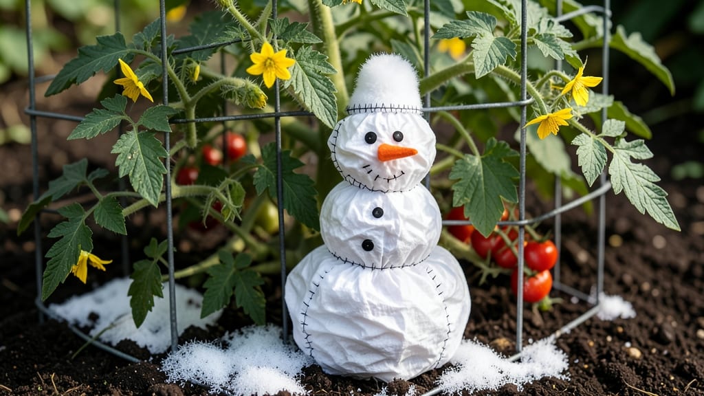 Snowman From Tomato Cage: Whimsical Vertical Garden Art That Doubles as Support