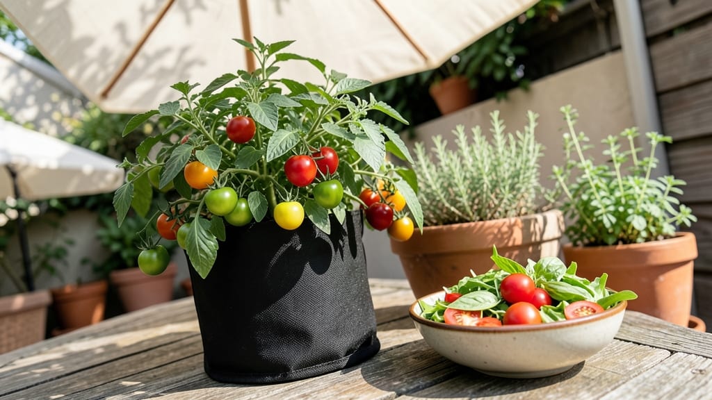 Cherry Tomatoes in Patio Containers
