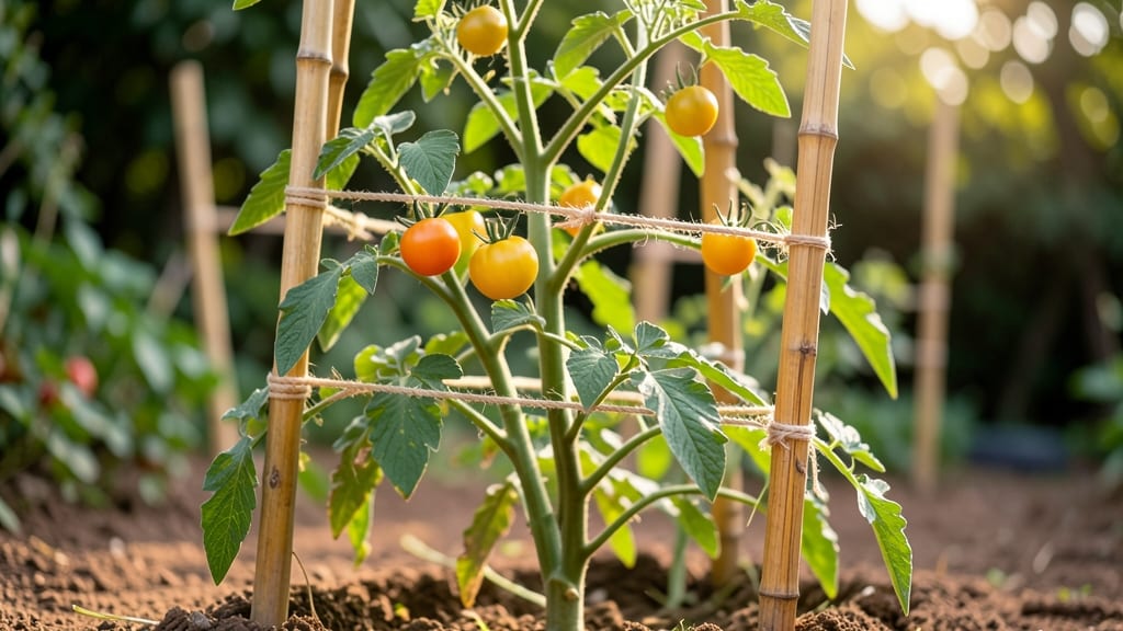 Bamboo Stake and String System