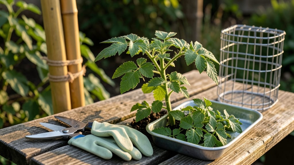 Tomato Seedlings Trimming: Precision Pruning for Bushier Growth