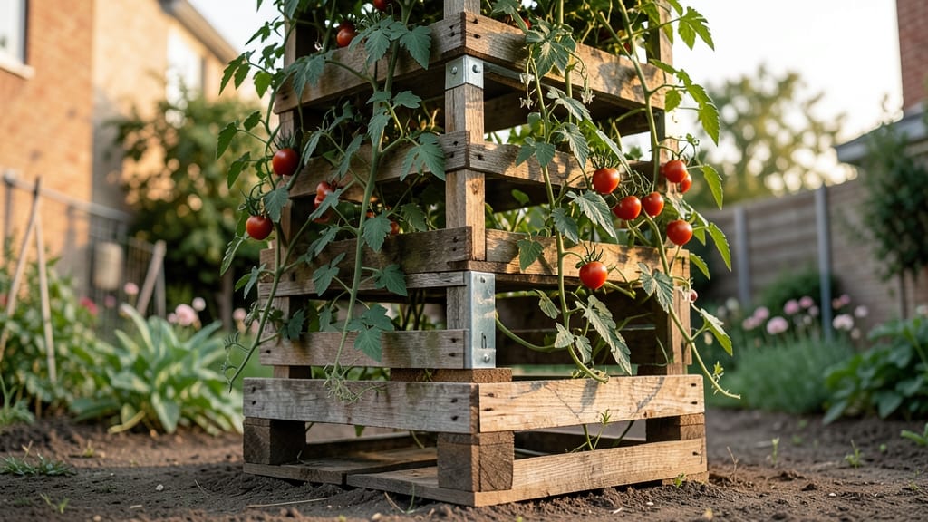 Vertical Pallet Trellis Garden