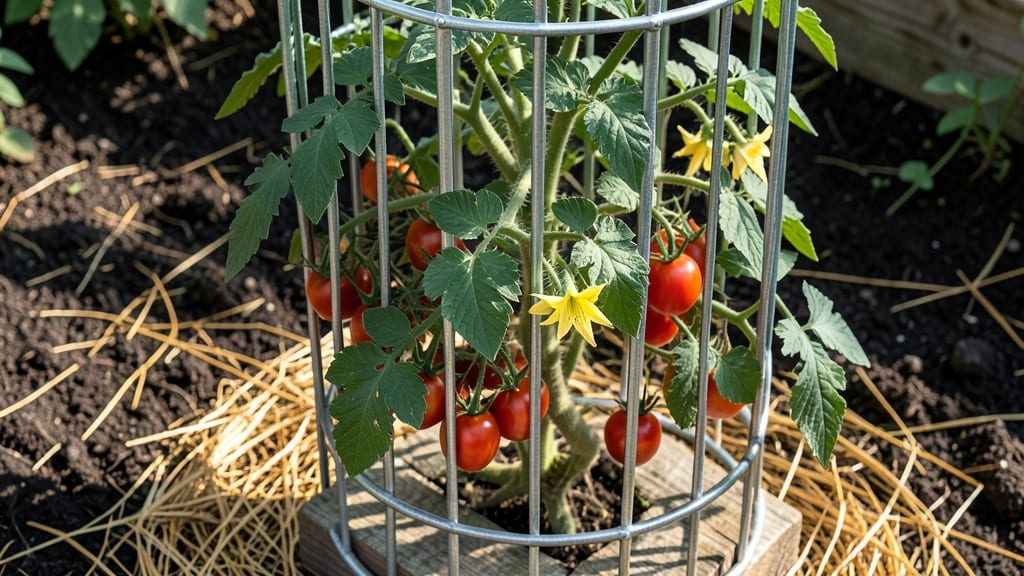 Tomato Cage Plant Stand: Sturdy Support for Towering Vines in Small Spaces