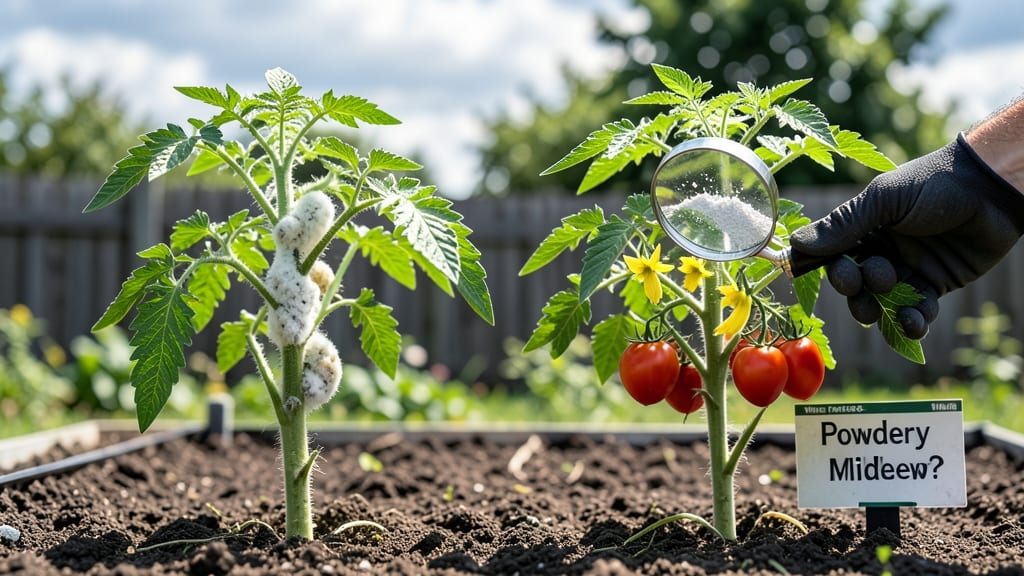 White Growth on Tomato Plant Stems: Powdery Mildew Cure in 3 Days