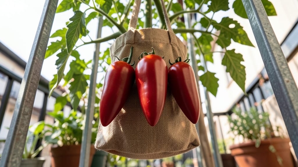 Paste Tomatoes in Fabric Grow Bags