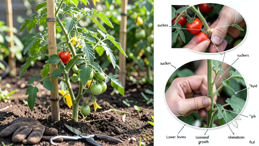Tomato Pruning Diagram: Step-by-Step Cuts for Bushier Plants