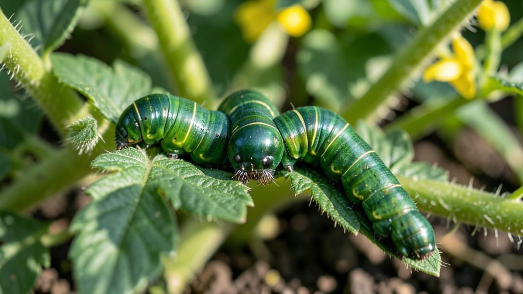 What Do Tomato Worms Look Like: Green Caterpillars With Yellow Stripes and Their Host Plants