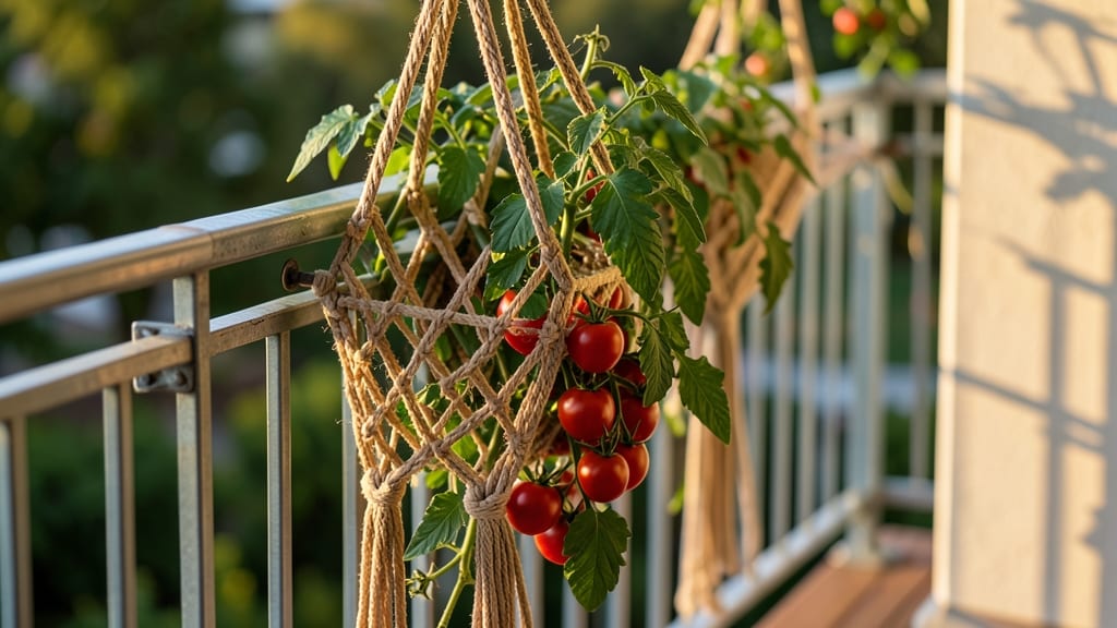 Hanging Macramé Trellis for Balconies